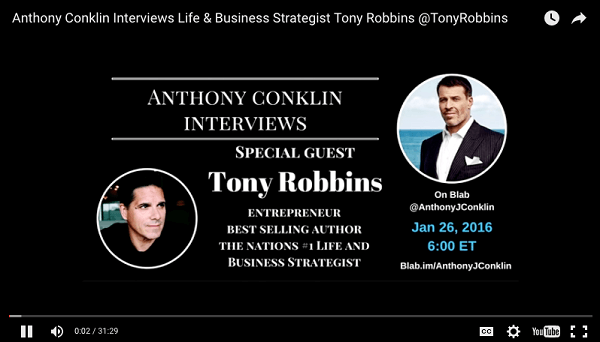 anthony conklin interviews tony robbins blab geüpload naar youtube