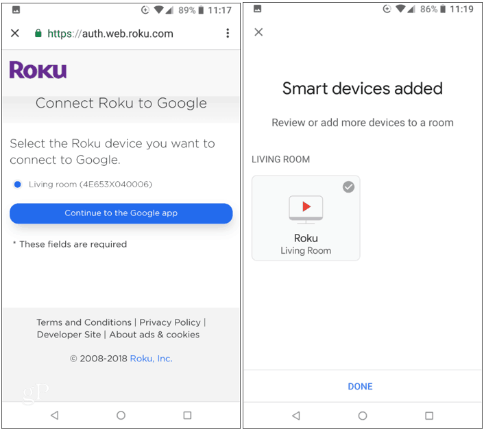 Verbind Roku met Google Home