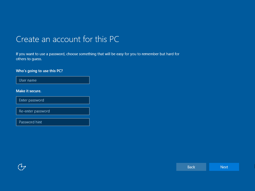 15 Nieuw accountscherm Windows 10 Schone installatie