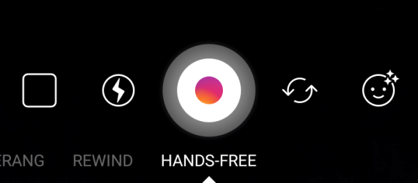 Handsfree neemt 20 seconden video op met een enkele tik.