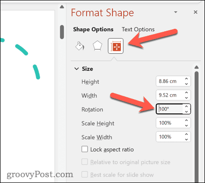 Roterende vormen in PowerPoint