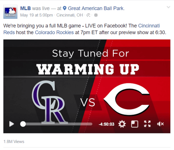 Facebook werkt samen met Major League Baseball aan een nieuwe live streaming deal.