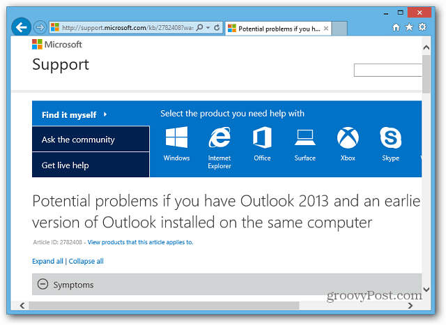 Microsoft-ondersteuningspagina