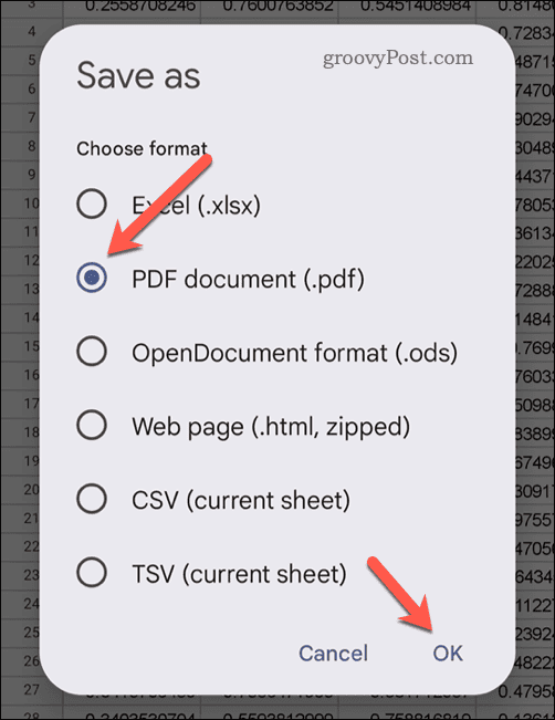 Exporteren als PDF in Google Spreadsheets