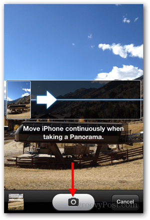 Neem iPhone iOS Panoramische Foto - Pan Camera
