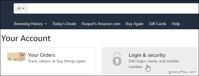 Uw account op Amazon