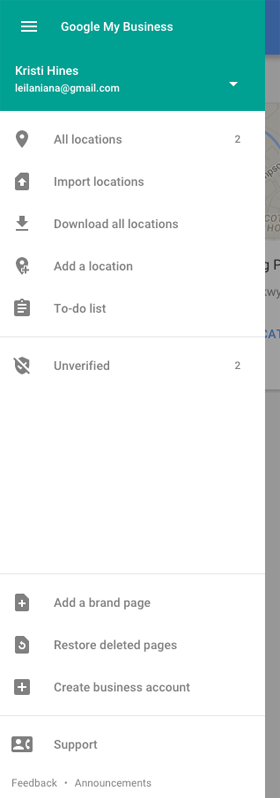 nieuw google mijn bedrijf-menu