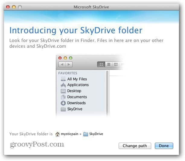 Mac SkyDrive-locatie