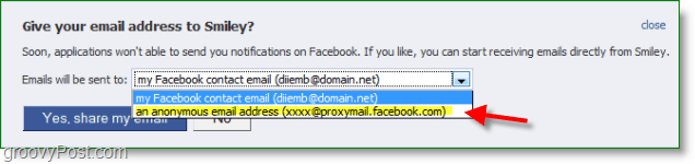 Facebook email spam screenshot - proxy is niet de standaardinstelling
