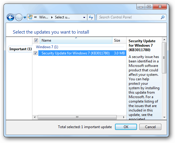 Updates voor Microsoft Windows 7