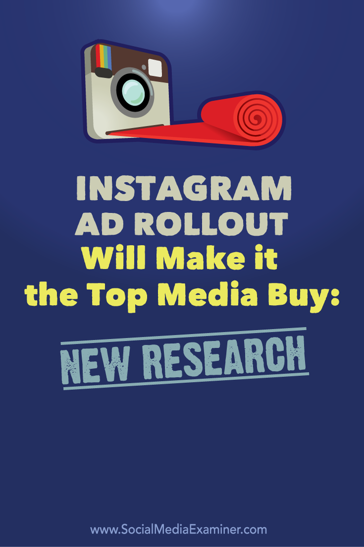 Uitrol van Instagram-advertenties maakt het de beste media-aankoop: nieuw onderzoek: Social Media Examiner