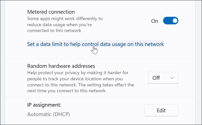 datalimiet instellen