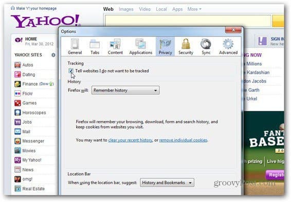 Yahoo Embraces Do Not Track: hoe het in te schakelen
