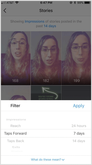 Filters voor Instagram Insights Stories
