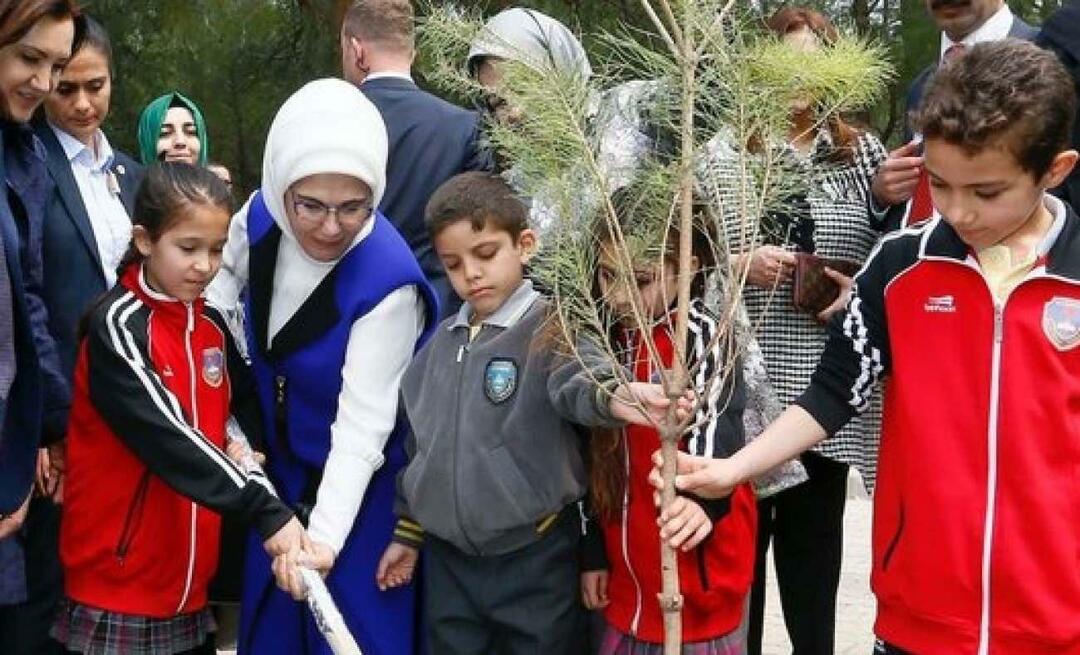 Post op Nationale Bebossingdag van First Lady Erdoğan