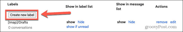gmail maakt een nieuwe labelknop