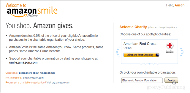 Doneer aan je favoriete goede doel met Amazon Smile