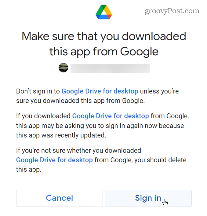 aanmelden Google Drive toevoegen aan bestandsverkenner