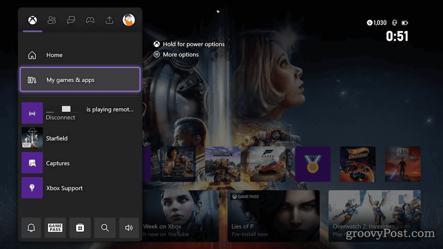 Kies mijn games-apps in het Xbox-menu