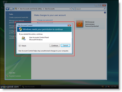 Windows Vista UAC vraagt ​​om toegang