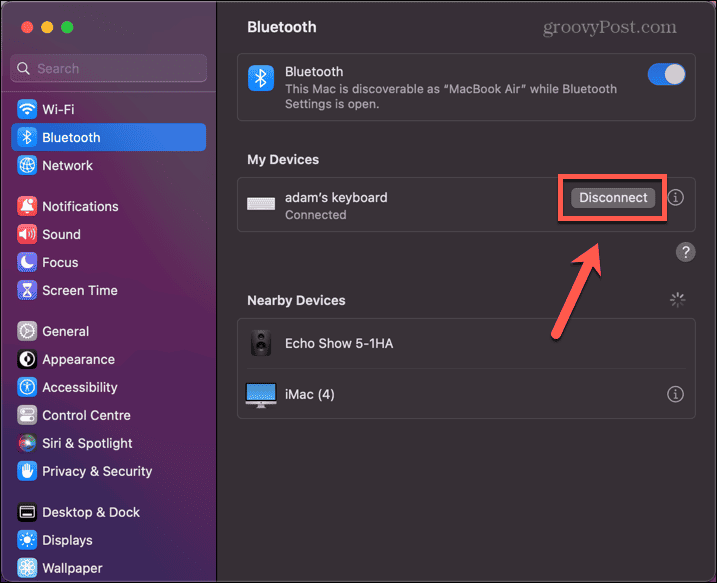 mac ontkoppel bluetooth-toetsenbord