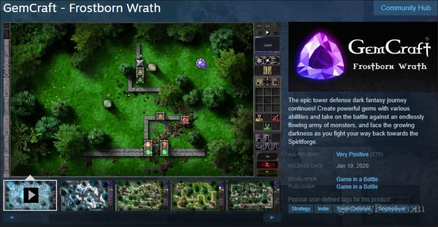gemcraft game op Steam