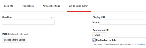 Hoe u een YouTube-advertentiecampagne opzet, stap 41, optie om een ​​call-to-action-overlay in te stellen