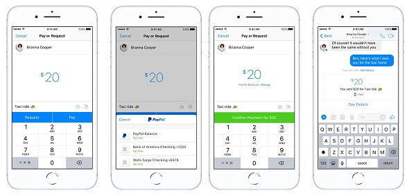 Facebook Messenger en PayPal integreren in-app peer-to-peer-betalingen in de VS.