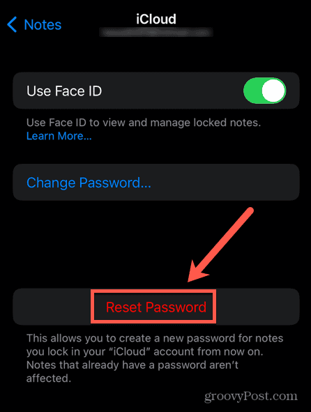 iphone reset notities wachtwoord