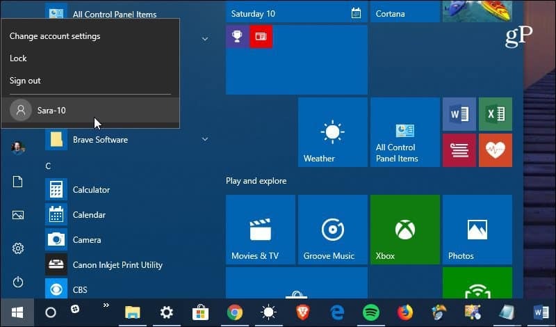 Gebruikersaccount wisselen Windows 10