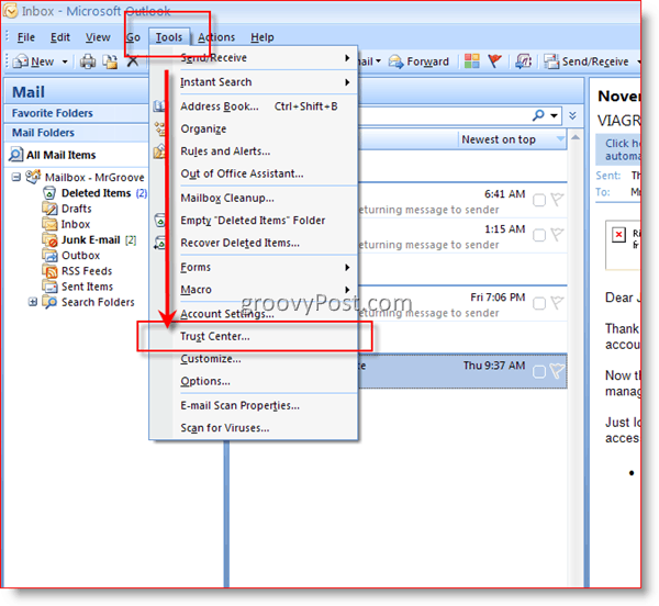 Hoe e-mail converteren naar platte tekst in Outlook 2007
