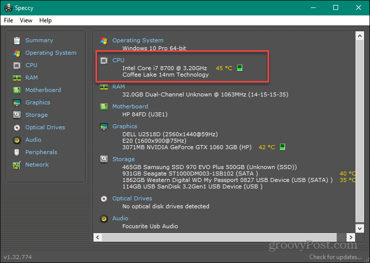 Controleer de CPU-temperatuur op Windows 11