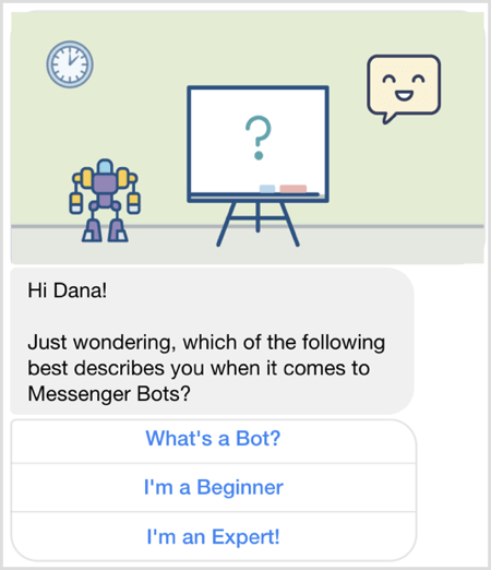 Stel een vraag met de Facebook Messenger-bot.
