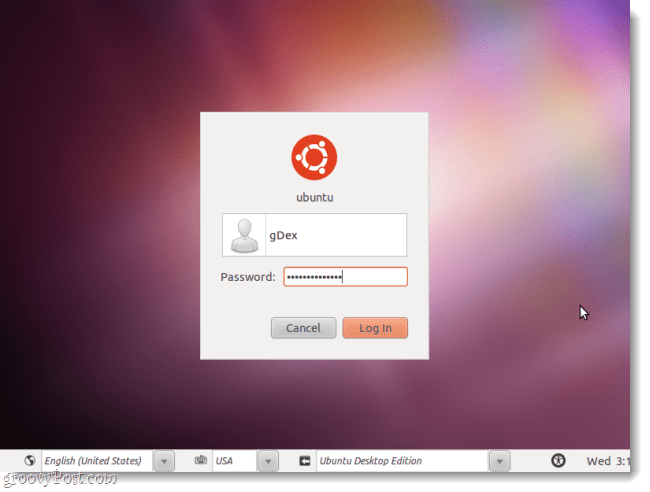ubuntu inlogscherm