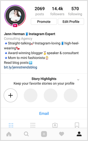 Hoogtepunten van Instagram-verhaal op profiel