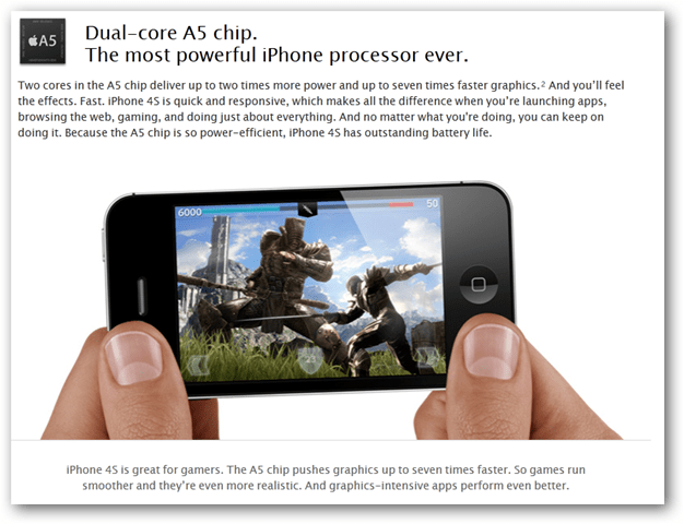 iPhone 4S dual-core processor