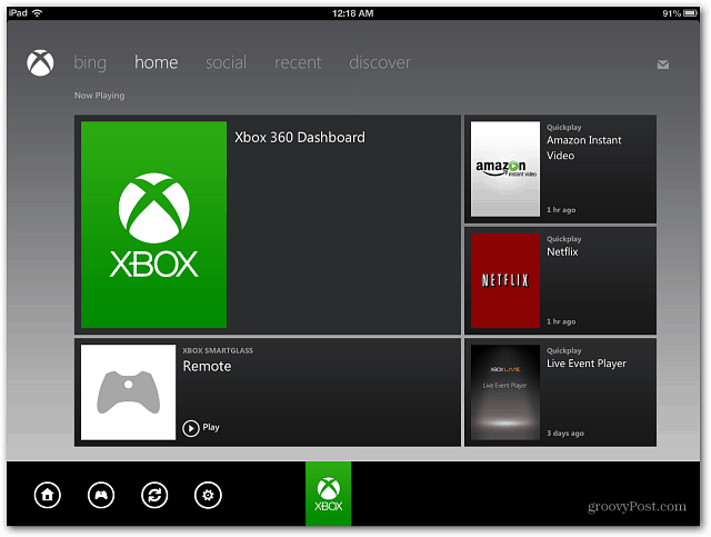 Xbox SmartGlass-dashboard
