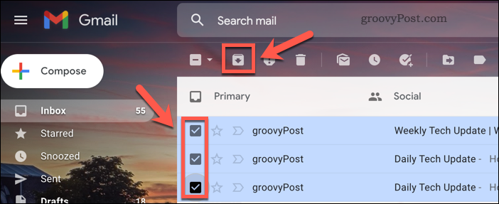 E-mails archiveren in Gmail