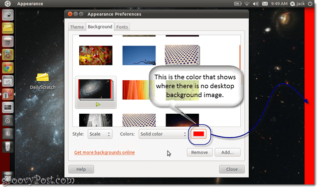 Hoe de achtergrond van de achtergrond in Ubuntu te veranderen