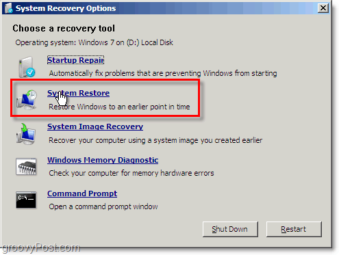 het systeemherstel van Windows 7 is gemakkelijk toegankelijk vanuit de reparatieboto-modus