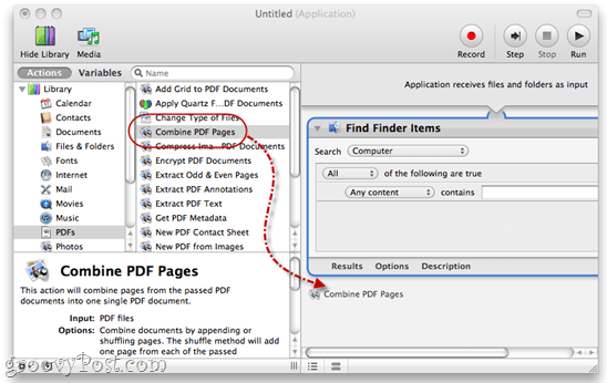 Combineer pdf's met Automator in Mac OS X