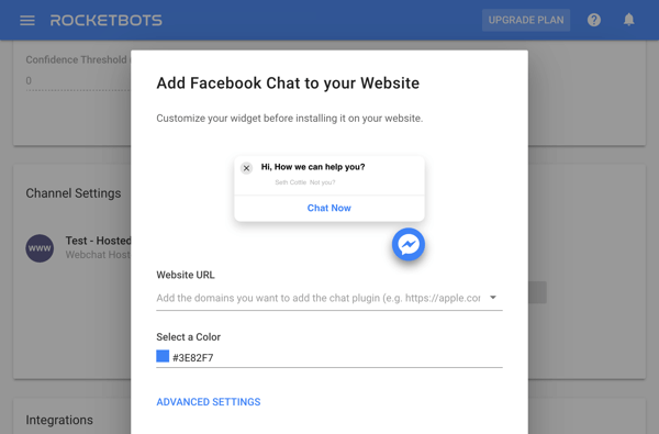 Gebruik Google Tag Manager met Facebook, stap 13, instellingen om de insluitcode van Facebook-chat te bewerken met een tool van derden