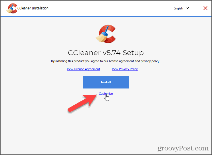 Pas de CCleaner-installatie aan