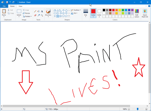 Microsoft Paint blijft in de Windows Store leven