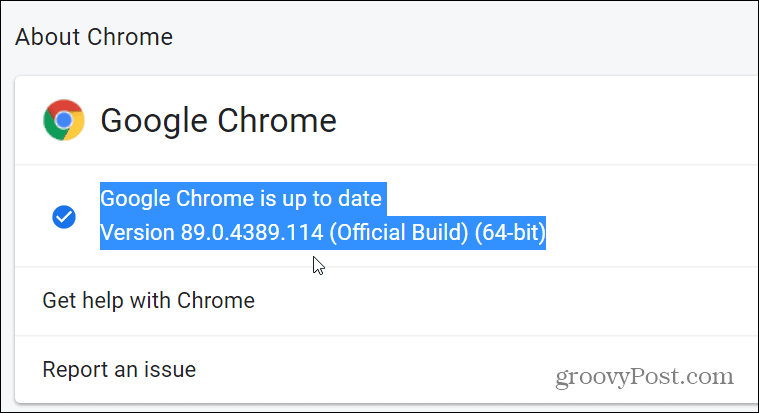 versie van Chrome