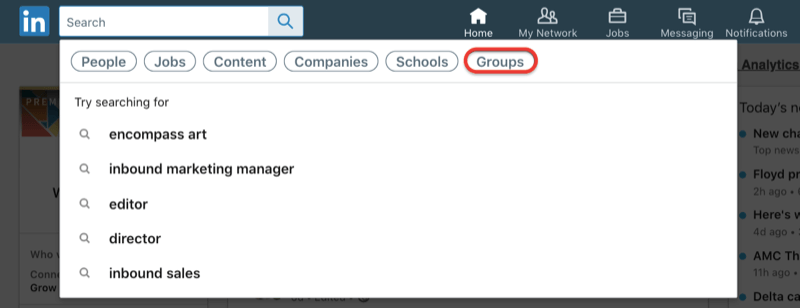 zoek naar LinkedIn-groepen