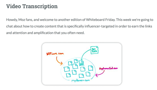 Moz biedt een volledige videotranscriptie voor Whiteboard Friday.