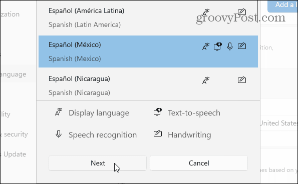 selecteer taal windows 11