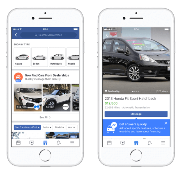 Facebook Marketplace werkt samen met auto-industrie leiders Edmunds, Cars.com, Auction123 en meer om het kopen van auto's gemakkelijker te maken voor het winkelend publiek in de VS.