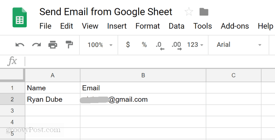 e-mail instellen in google-sheets